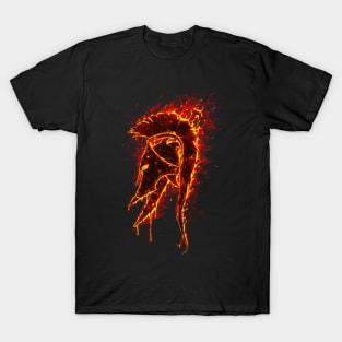 Spartan Helmet logo fire T-Shirt